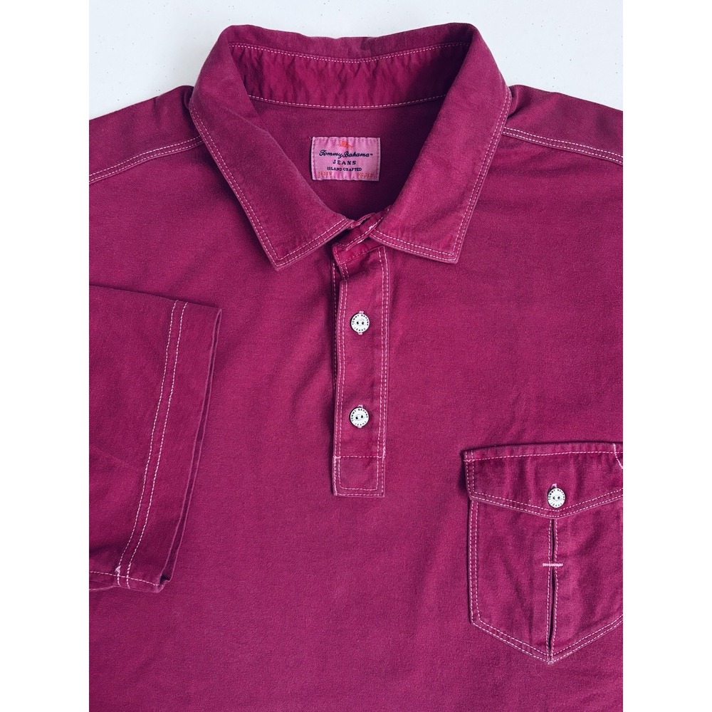 Tommy Bahama Jeans Men's Pink‎ 3 Button Short Sleeve Polo